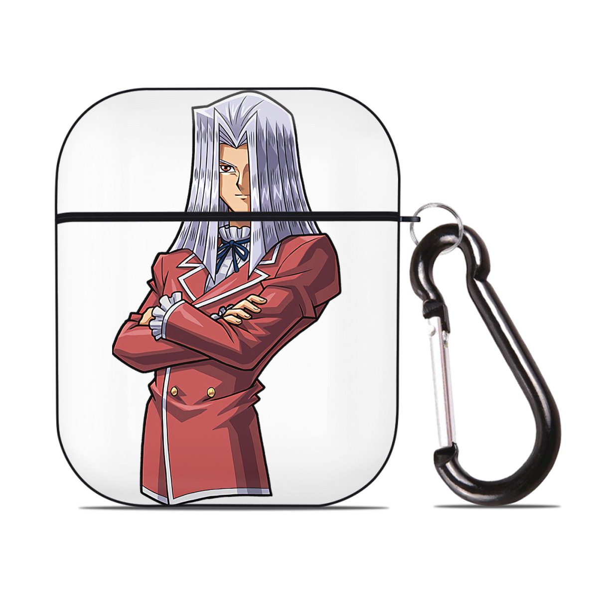 （画像用） 遊☆戯☆王 Yu-Gi-Oh! AirPods 第2世代保護ケース ハードシェル ブラック 耐衝撃・防指紋・カラビナ付き