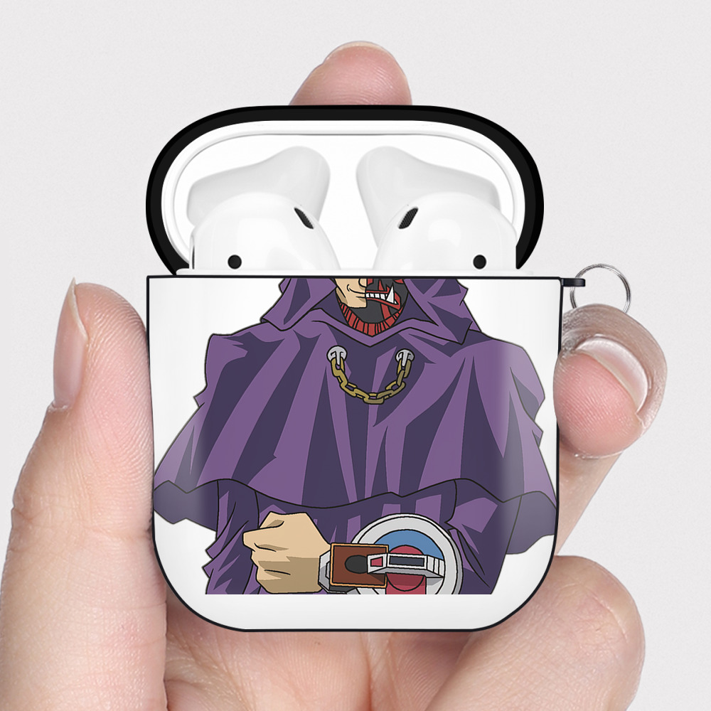 （画像用） 遊☆戯☆王 Yu-Gi-Oh! AirPods 第2世代保護ケース ハードシェル ブラック 耐衝撃・防指紋・カラビナ付き