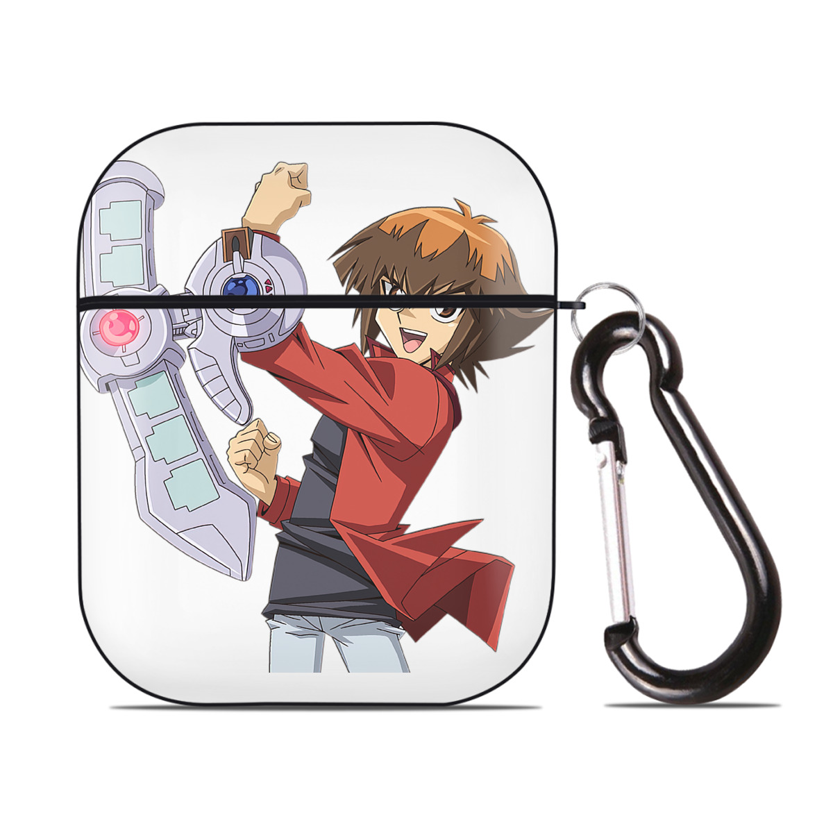 （画像用） 遊☆戯☆王 Yu-Gi-Oh! AirPods 第2世代保護ケース ハードシェル ブラック 耐衝撃・防指紋・カラビナ付き
