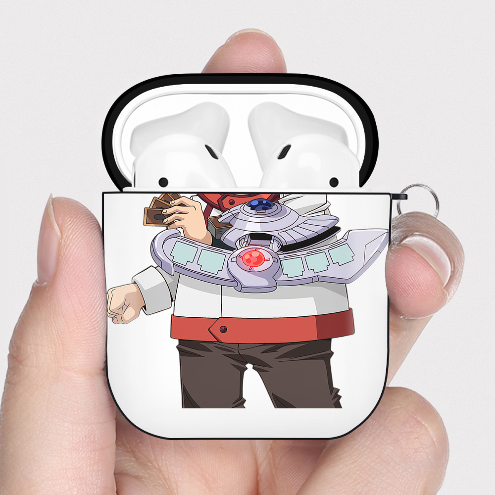 （画像用） 遊☆戯☆王 Yu-Gi-Oh! AirPods 第2世代保護ケース ハードシェル ブラック 耐衝撃・防指紋・カラビナ付き