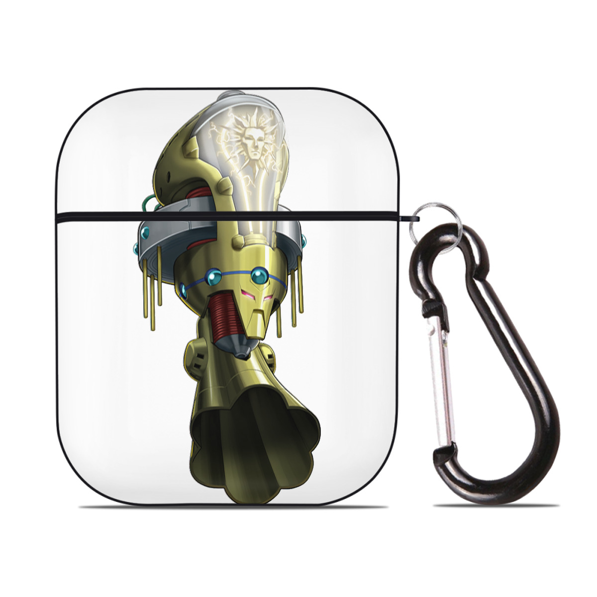 （画像用） 遊☆戯☆王 Yu-Gi-Oh! AirPods 第2世代保護ケース ハードシェル ブラック 耐衝撃・防指紋・カラビナ付き