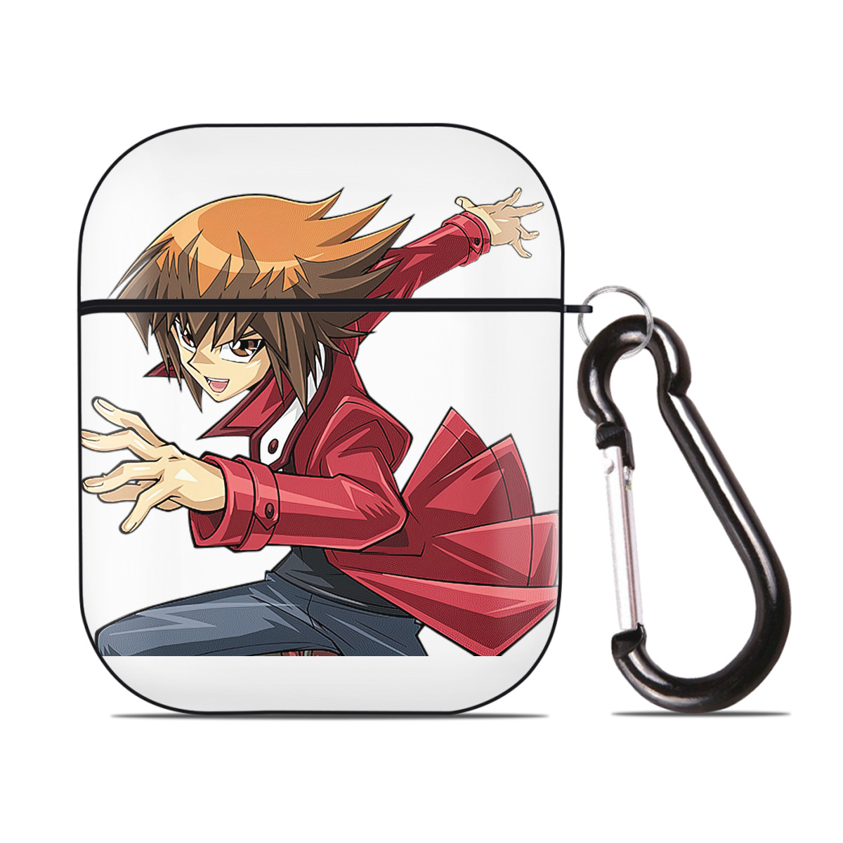 （画像用） 遊☆戯☆王 Yu-Gi-Oh! AirPods 第2世代保護ケース ハードシェル ブラック 耐衝撃・防指紋・カラビナ付き
