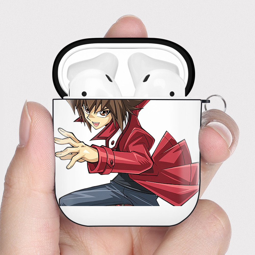 （画像用） 遊☆戯☆王 Yu-Gi-Oh! AirPods 第2世代保護ケース ハードシェル ブラック 耐衝撃・防指紋・カラビナ付き