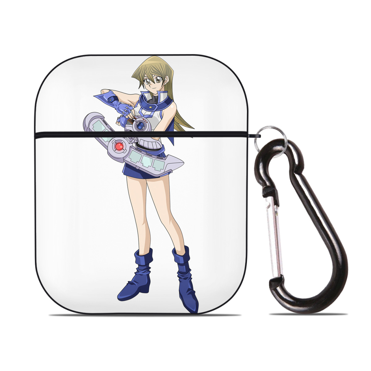 （画像用） 遊☆戯☆王 Yu-Gi-Oh! AirPods 第2世代保護ケース ハードシェル ブラック 耐衝撃・防指紋・カラビナ付き