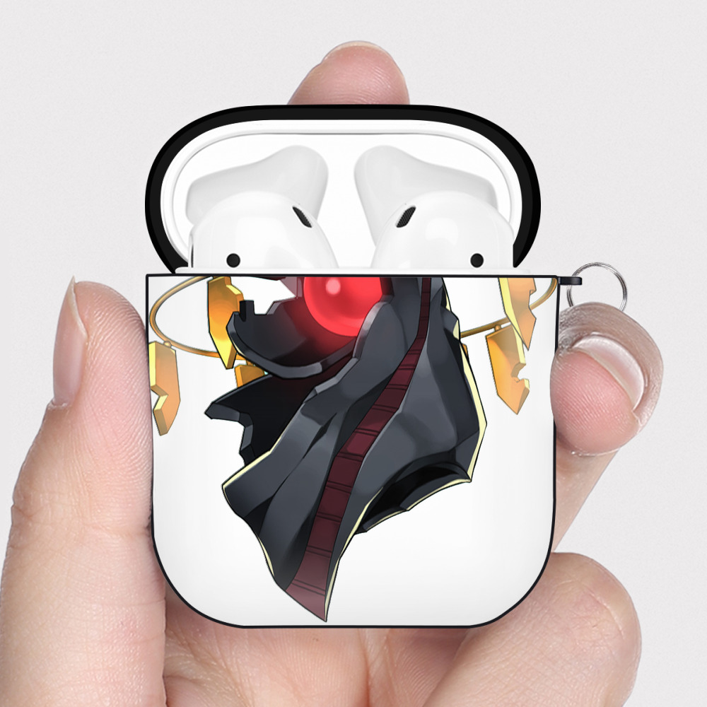 （画像用） 遊☆戯☆王 Yu-Gi-Oh! AirPods 第2世代保護ケース ハードシェル ブラック 耐衝撃・防指紋・カラビナ付き