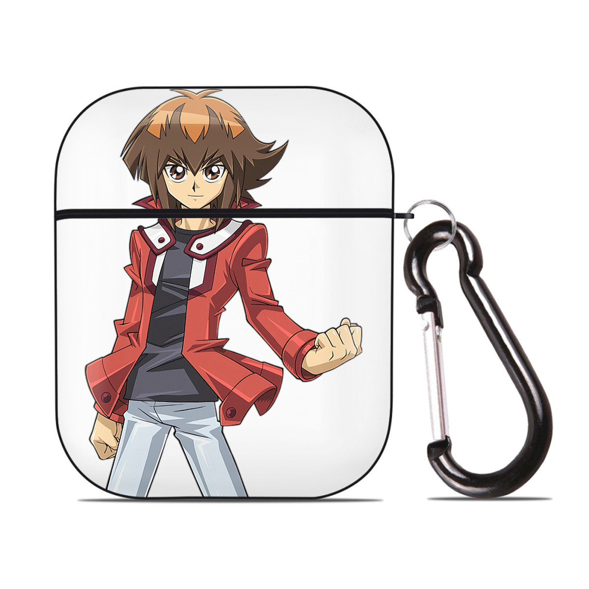 （画像用） 遊☆戯☆王 Yu-Gi-Oh! AirPods 第2世代保護ケース ハードシェル ブラック 耐衝撃・防指紋・カラビナ付き