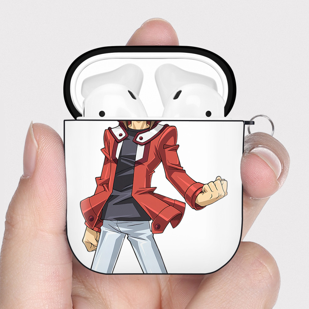 （画像用） 遊☆戯☆王 Yu-Gi-Oh! AirPods 第2世代保護ケース ハードシェル ブラック 耐衝撃・防指紋・カラビナ付き