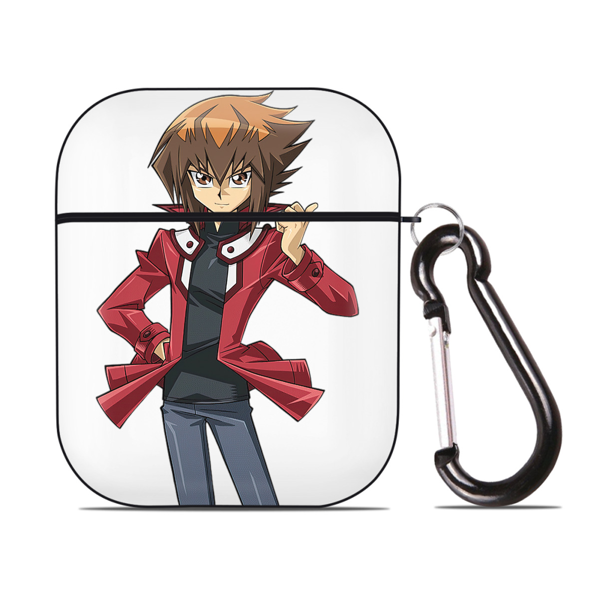 （画像用） 遊☆戯☆王 Yu-Gi-Oh! AirPods 第2世代保護ケース ハードシェル ブラック 耐衝撃・防指紋・カラビナ付き