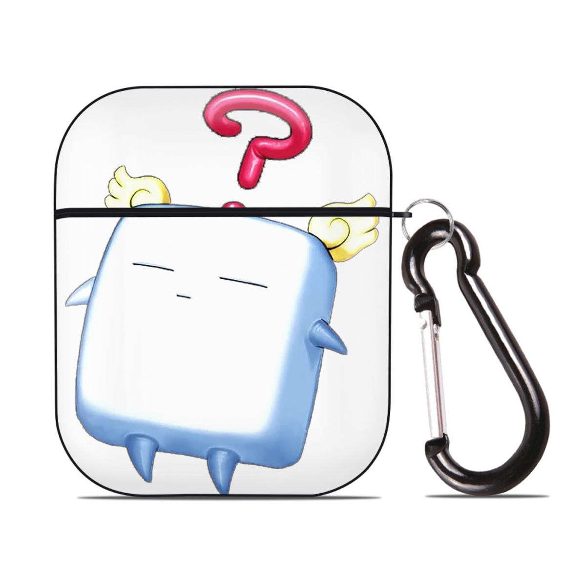 （画像用） 遊☆戯☆王 Yu-Gi-Oh! AirPods 第2世代保護ケース ハードシェル ブラック 耐衝撃・防指紋・カラビナ付き