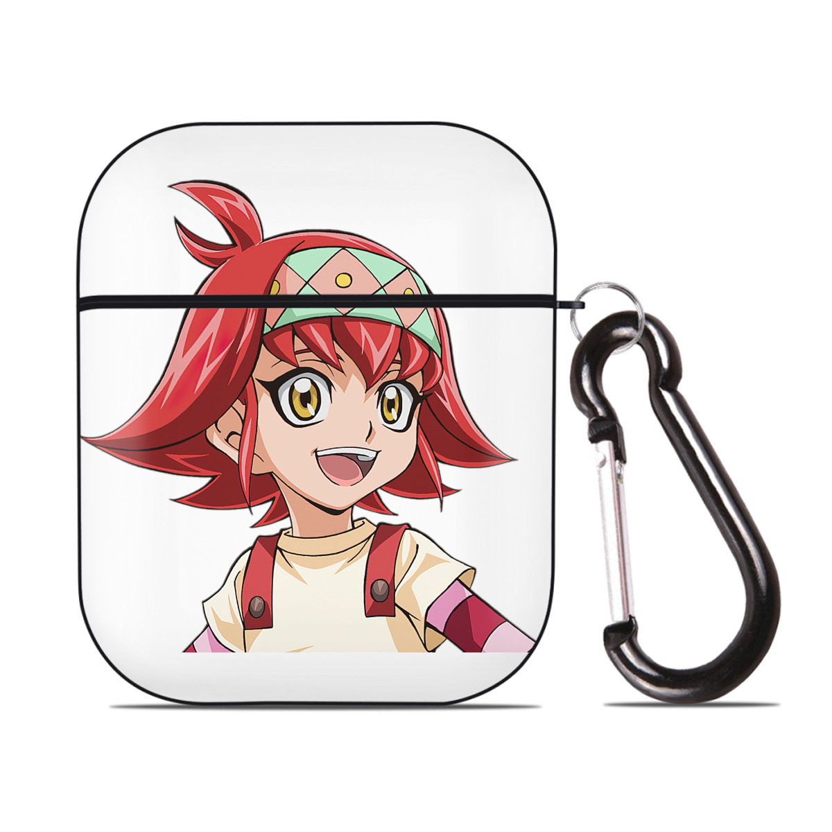 （画像用） 遊☆戯☆王 Yu-Gi-Oh! AirPods 第2世代保護ケース ハードシェル ブラック 耐衝撃・防指紋・カラビナ付き