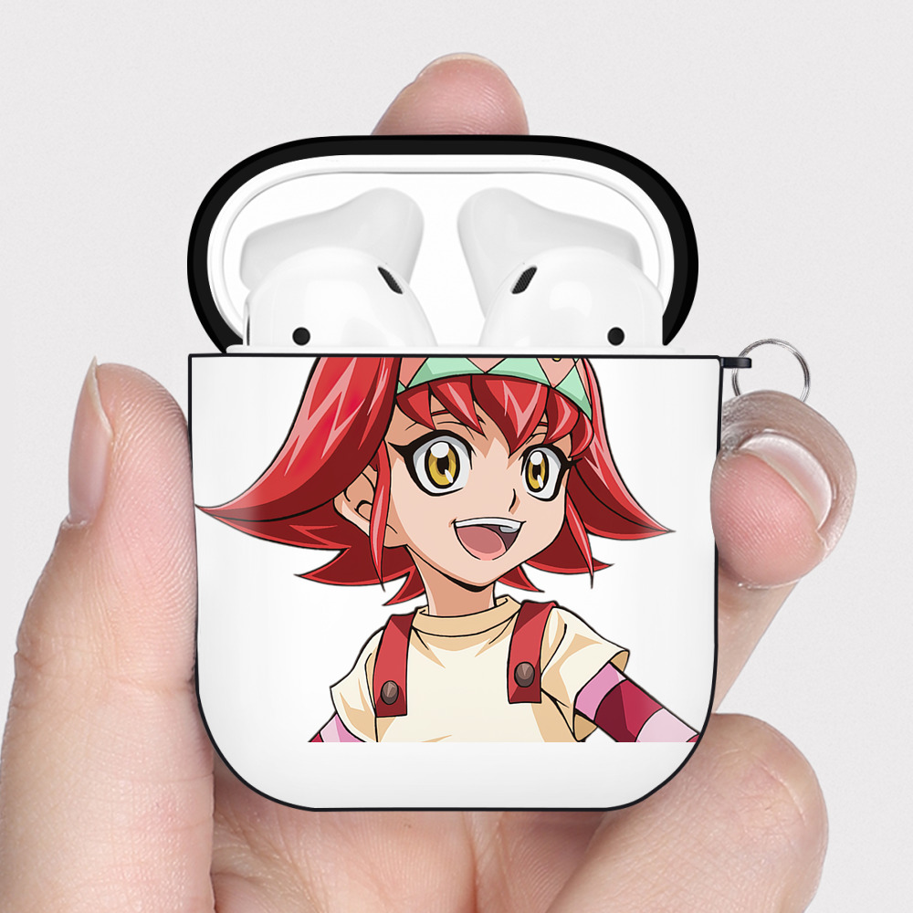 （画像用） 遊☆戯☆王 Yu-Gi-Oh! AirPods 第2世代保護ケース ハードシェル ブラック 耐衝撃・防指紋・カラビナ付き