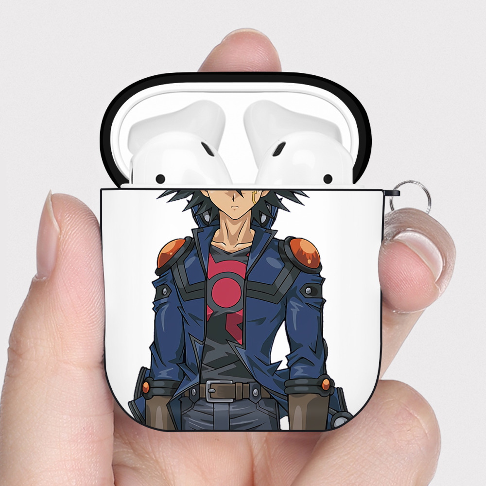 （画像用） 遊☆戯☆王 Yu-Gi-Oh! AirPods 第2世代保護ケース ハードシェル ブラック 耐衝撃・防指紋・カラビナ付き