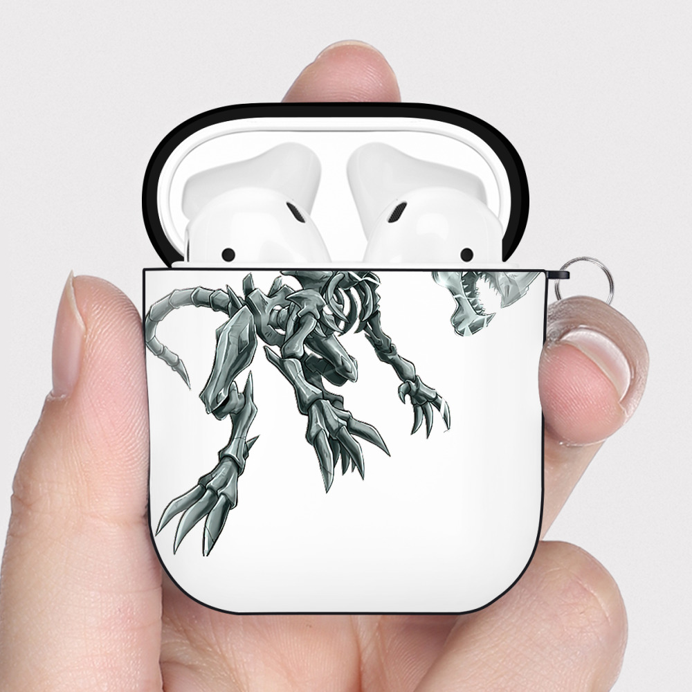 （画像用） 遊☆戯☆王 Yu-Gi-Oh! AirPods 第2世代保護ケース ハードシェル ブラック 耐衝撃・防指紋・カラビナ付き