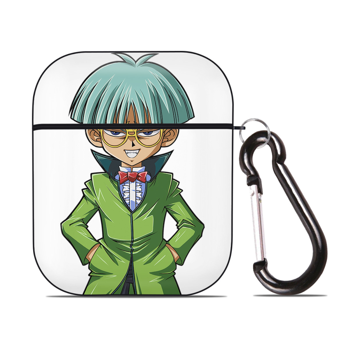 （画像用） 遊☆戯☆王 Yu-Gi-Oh! AirPods 第2世代保護ケース ハードシェル ブラック 耐衝撃・防指紋・カラビナ付き