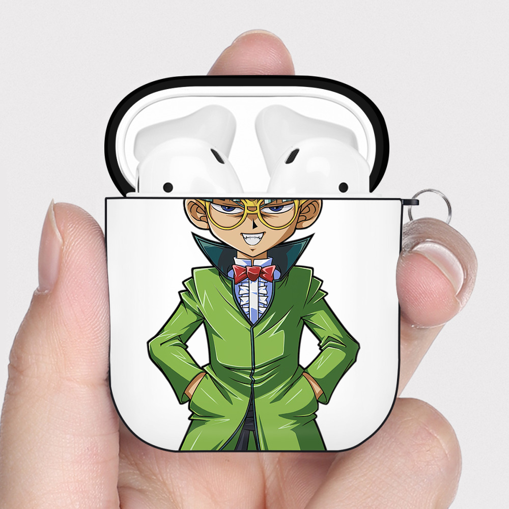 （画像用） 遊☆戯☆王 Yu-Gi-Oh! AirPods 第2世代保護ケース ハードシェル ブラック 耐衝撃・防指紋・カラビナ付き