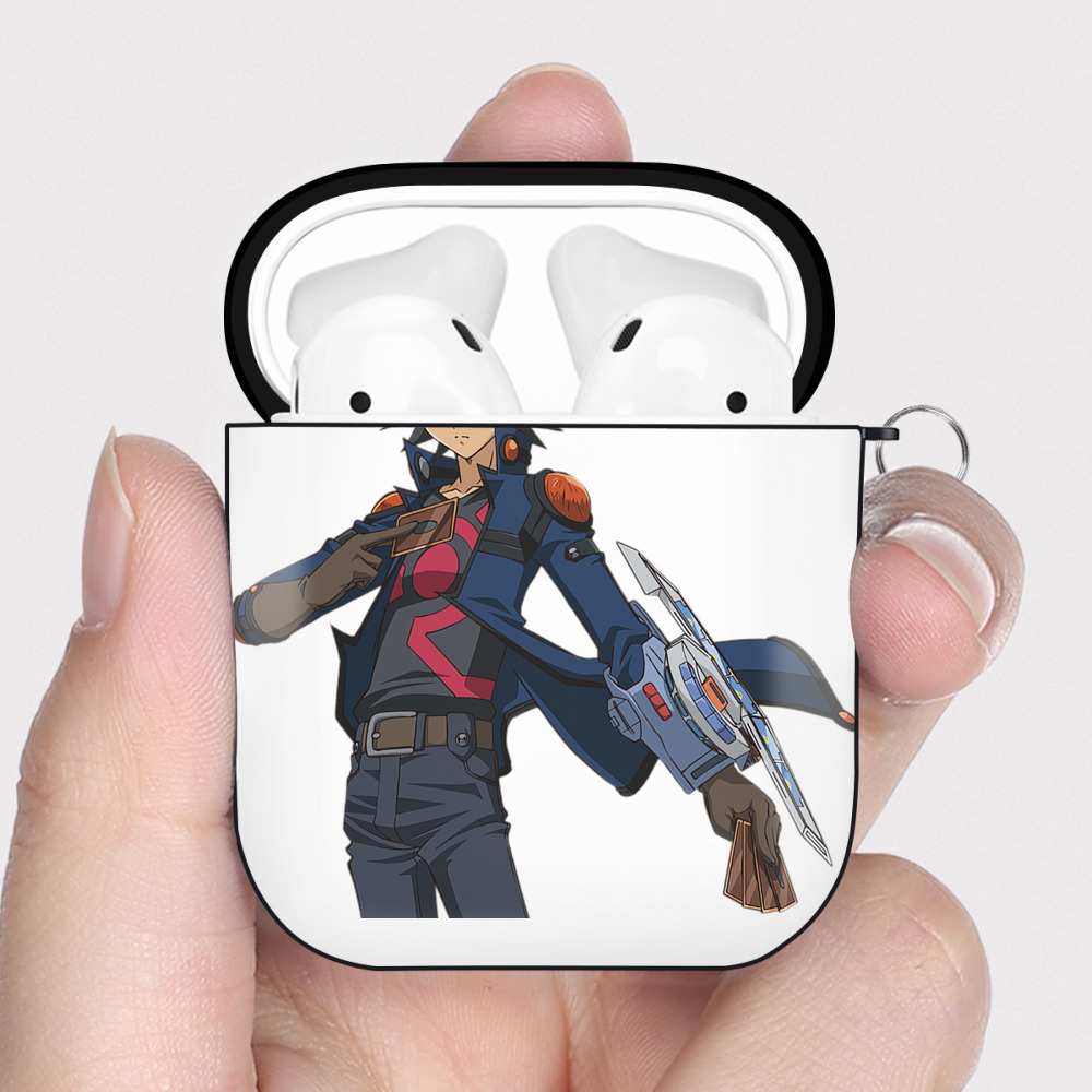 （画像用） 遊☆戯☆王 Yu-Gi-Oh! AirPods 第2世代保護ケース ハードシェル ブラック 耐衝撃・防指紋・カラビナ付き