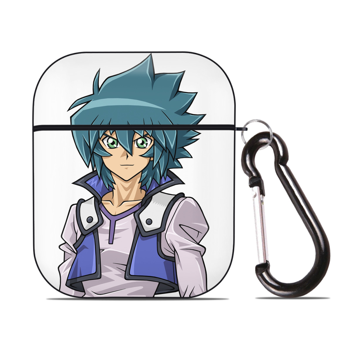 （画像用） 遊☆戯☆王 Yu-Gi-Oh! AirPods 第2世代保護ケース ハードシェル ブラック 耐衝撃・防指紋・カラビナ付き