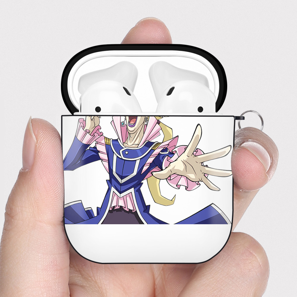 （画像用） 遊☆戯☆王 Yu-Gi-Oh! AirPods 第2世代保護ケース ハードシェル ブラック 耐衝撃・防指紋・カラビナ付き