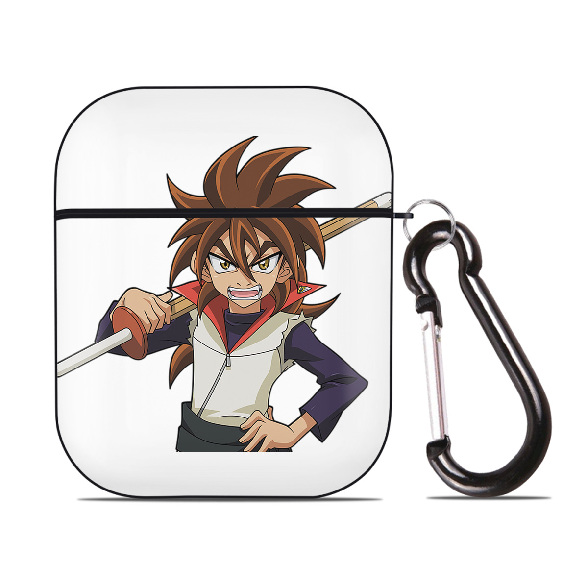 （画像用） 遊☆戯☆王 Yu-Gi-Oh! AirPods 第2世代保護ケース ハードシェル ブラック 耐衝撃・防指紋・カラビナ付き