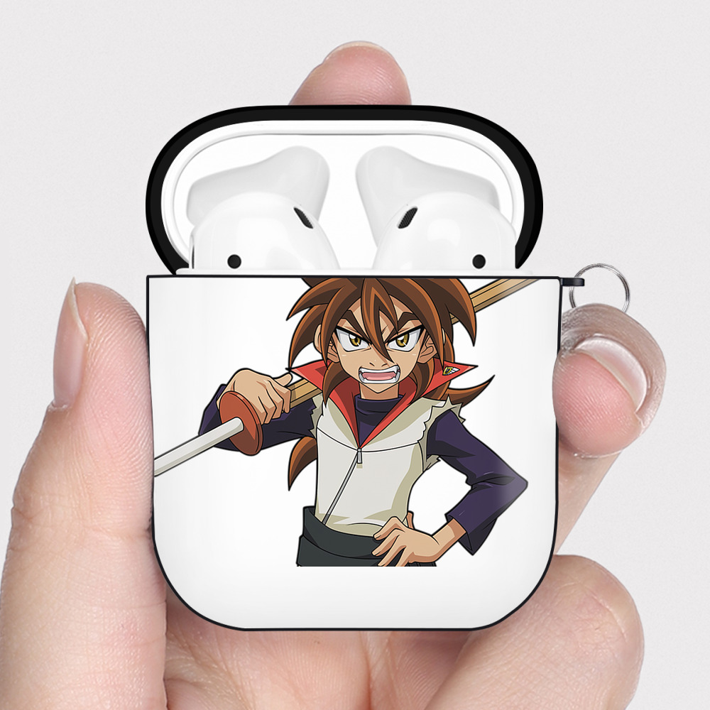 （画像用） 遊☆戯☆王 Yu-Gi-Oh! AirPods 第2世代保護ケース ハードシェル ブラック 耐衝撃・防指紋・カラビナ付き
