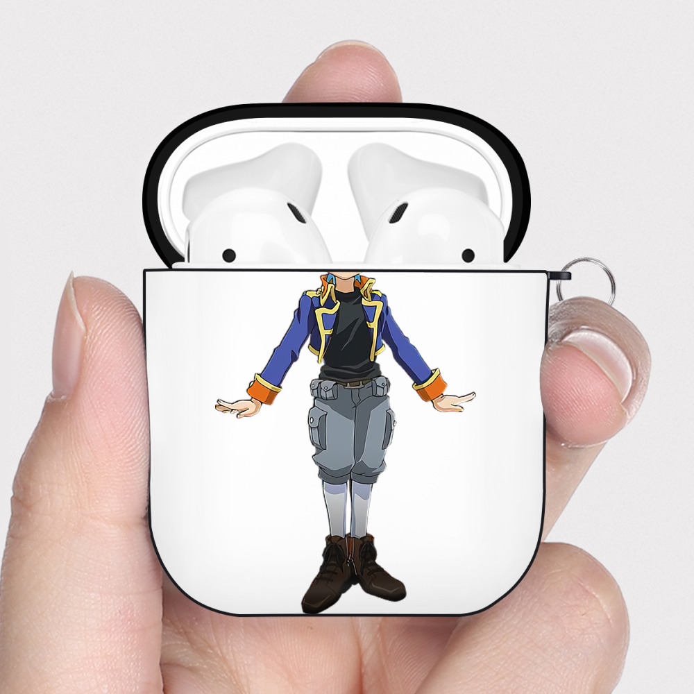 （画像用） 遊☆戯☆王 Yu-Gi-Oh! AirPods 第2世代保護ケース ハードシェル ブラック 耐衝撃・防指紋・カラビナ付き
