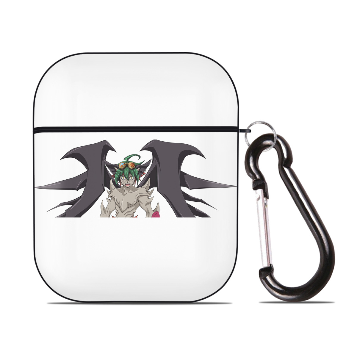 （画像用） 遊☆戯☆王 Yu-Gi-Oh! AirPods 第2世代保護ケース ハードシェル ブラック 耐衝撃・防指紋・カラビナ付き