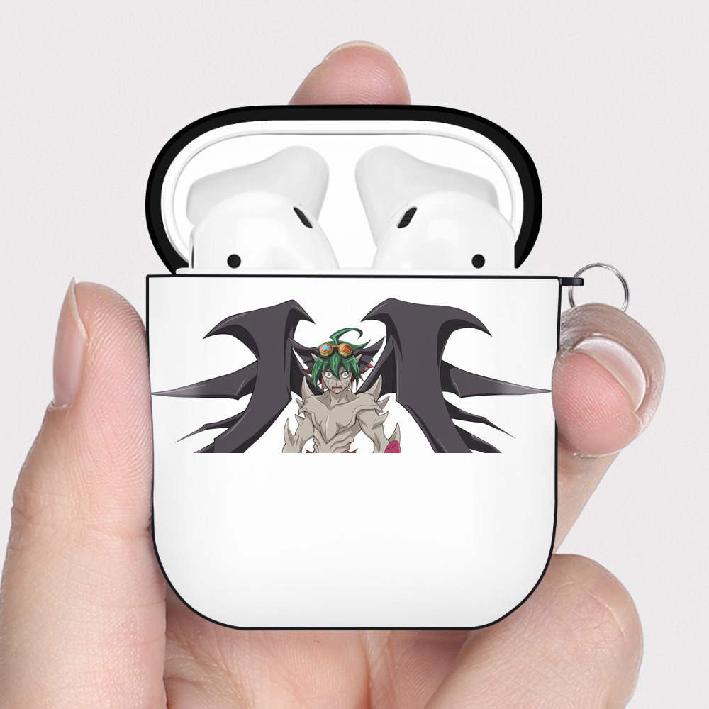 （画像用） 遊☆戯☆王 Yu-Gi-Oh! AirPods 第2世代保護ケース ハードシェル ブラック 耐衝撃・防指紋・カラビナ付き