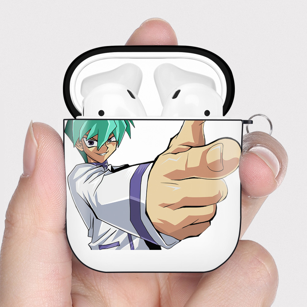 （画像用） 遊☆戯☆王 Yu-Gi-Oh! AirPods 第2世代保護ケース ハードシェル ブラック 耐衝撃・防指紋・カラビナ付き