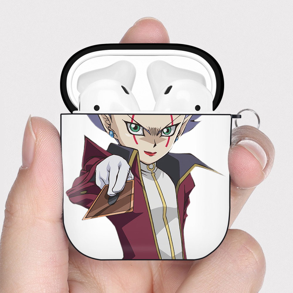 （画像用） 遊☆戯☆王 Yu-Gi-Oh! AirPods 第2世代保護ケース ハードシェル ブラック 耐衝撃・防指紋・カラビナ付き