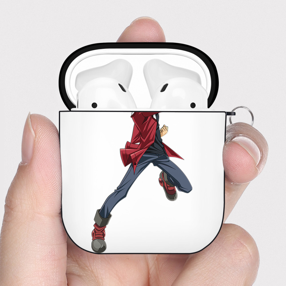 （画像用） 遊☆戯☆王 Yu-Gi-Oh! AirPods 第2世代保護ケース ハードシェル ブラック 耐衝撃・防指紋・カラビナ付き