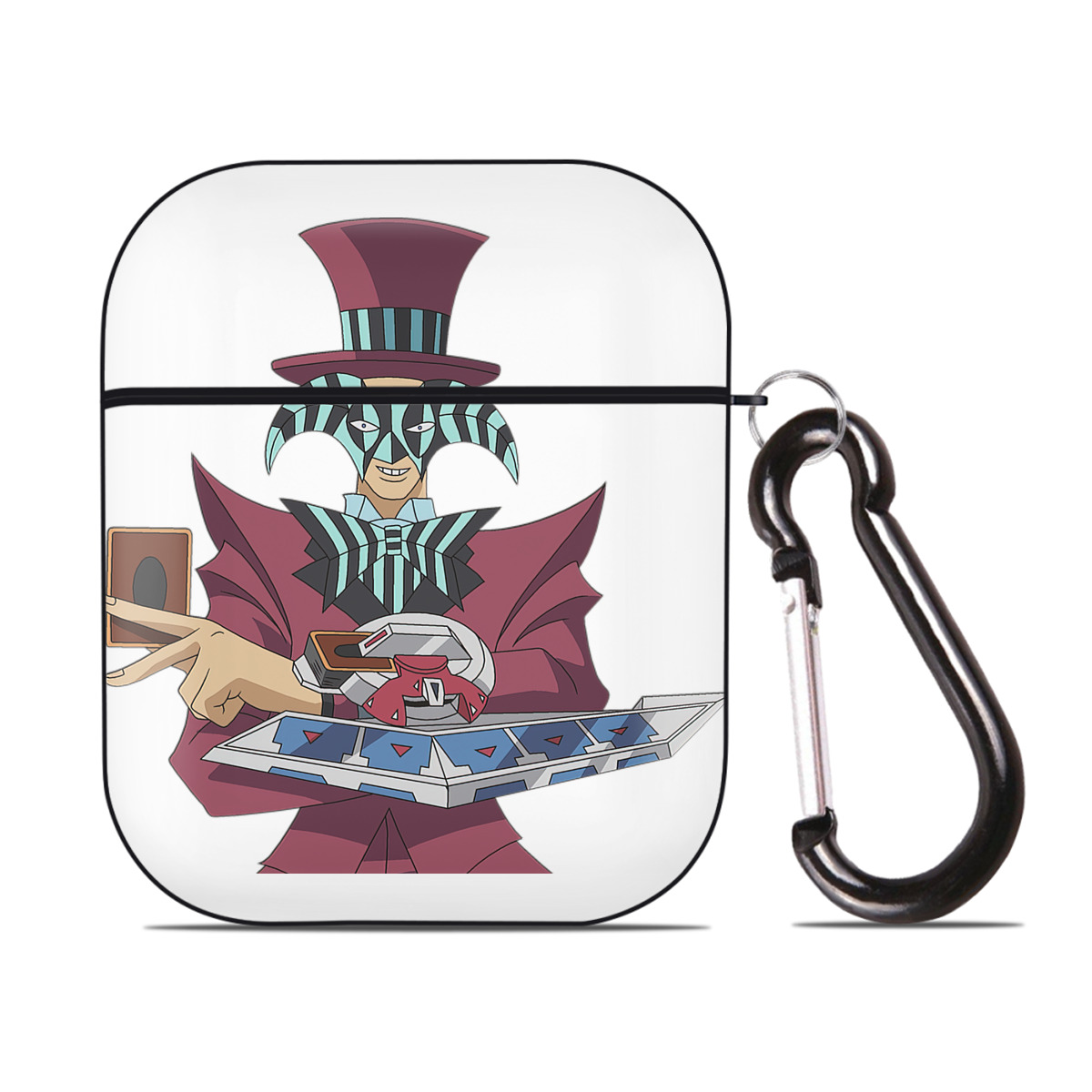 （画像用） 遊☆戯☆王 Yu-Gi-Oh! AirPods 第2世代保護ケース ハードシェル ブラック 耐衝撃・防指紋・カラビナ付き