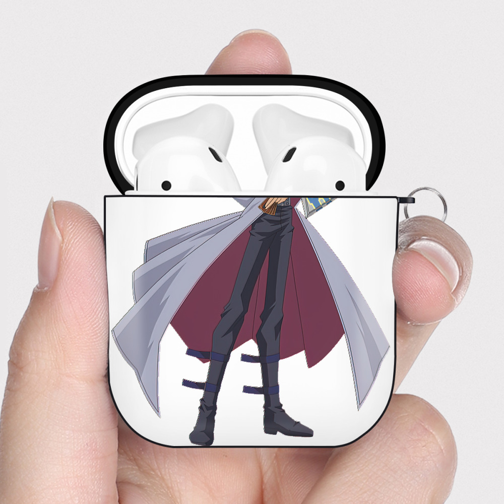 （画像用） 遊☆戯☆王 Yu-Gi-Oh! AirPods 第2世代保護ケース ハードシェル ブラック 耐衝撃・防指紋・カラビナ付き