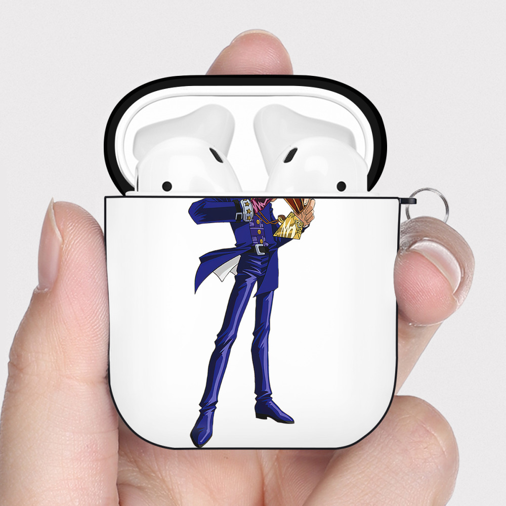 （画像用） 遊☆戯☆王 Yu-Gi-Oh! AirPods 第2世代保護ケース ハードシェル ブラック 耐衝撃・防指紋・カラビナ付き