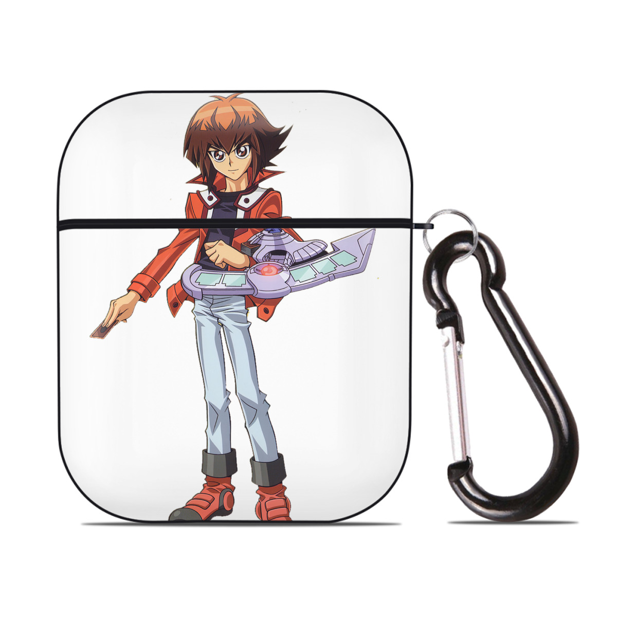 （画像用） 遊☆戯☆王 Yu-Gi-Oh! AirPods 第2世代保護ケース ハードシェル ブラック 耐衝撃・防指紋・カラビナ付き