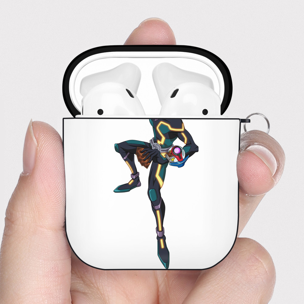 （画像用） 遊☆戯☆王 Yu-Gi-Oh! AirPods 第2世代保護ケース ハードシェル ブラック 耐衝撃・防指紋・カラビナ付き