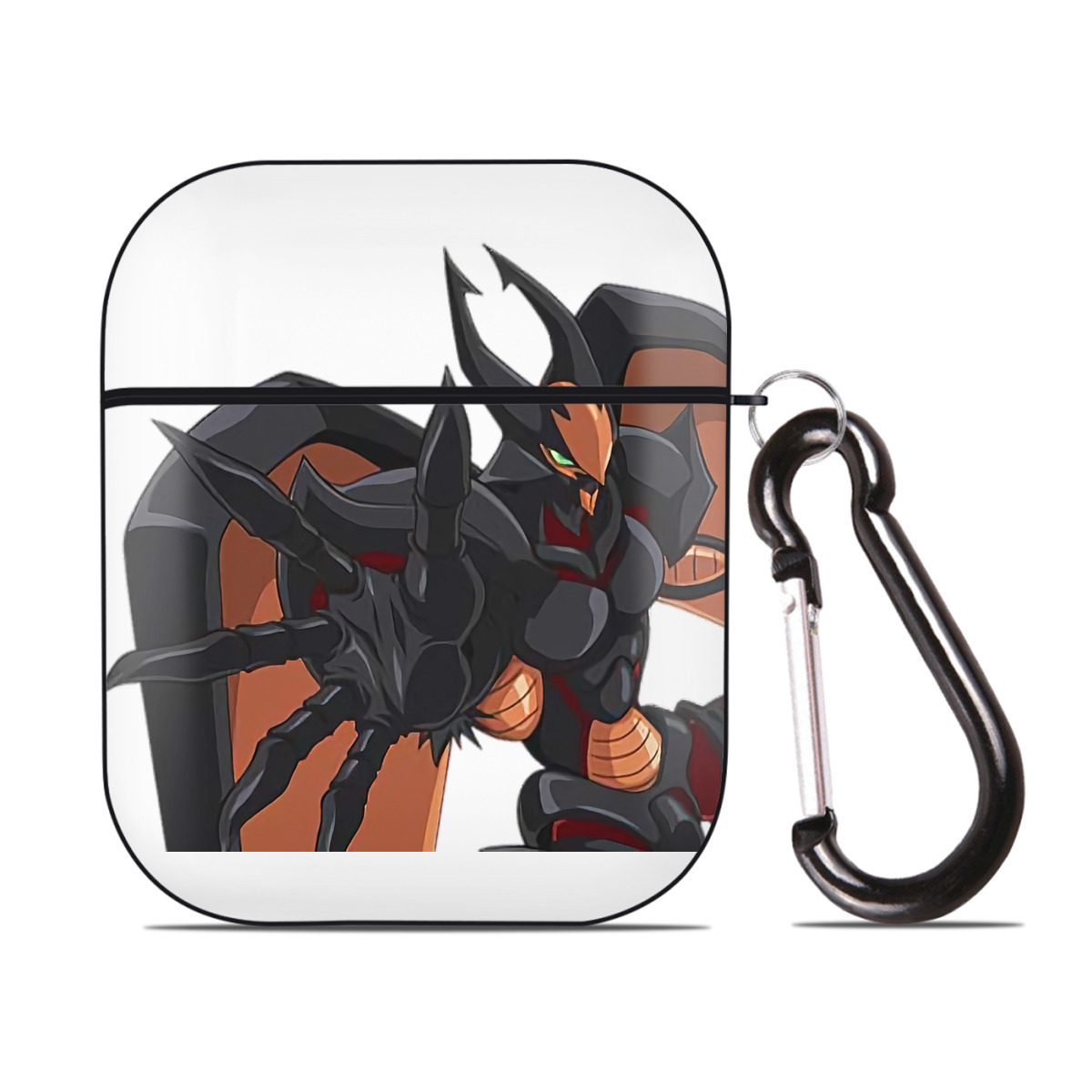 （画像用） 遊☆戯☆王 Yu-Gi-Oh! AirPods 第2世代保護ケース ハードシェル ブラック 耐衝撃・防指紋・カラビナ付き