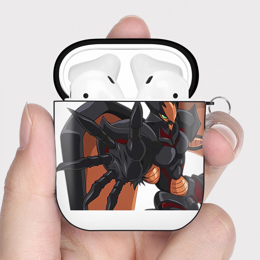 （画像用） 遊☆戯☆王 Yu-Gi-Oh! AirPods 第2世代保護ケース ハードシェル ブラック 耐衝撃・防指紋・カラビナ付き
