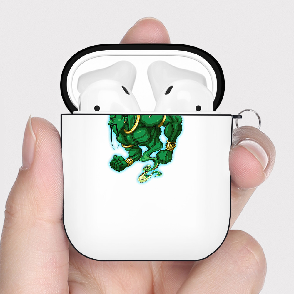 （画像用） 遊☆戯☆王 Yu-Gi-Oh! AirPods 第2世代保護ケース ハードシェル ブラック 耐衝撃・防指紋・カラビナ付き