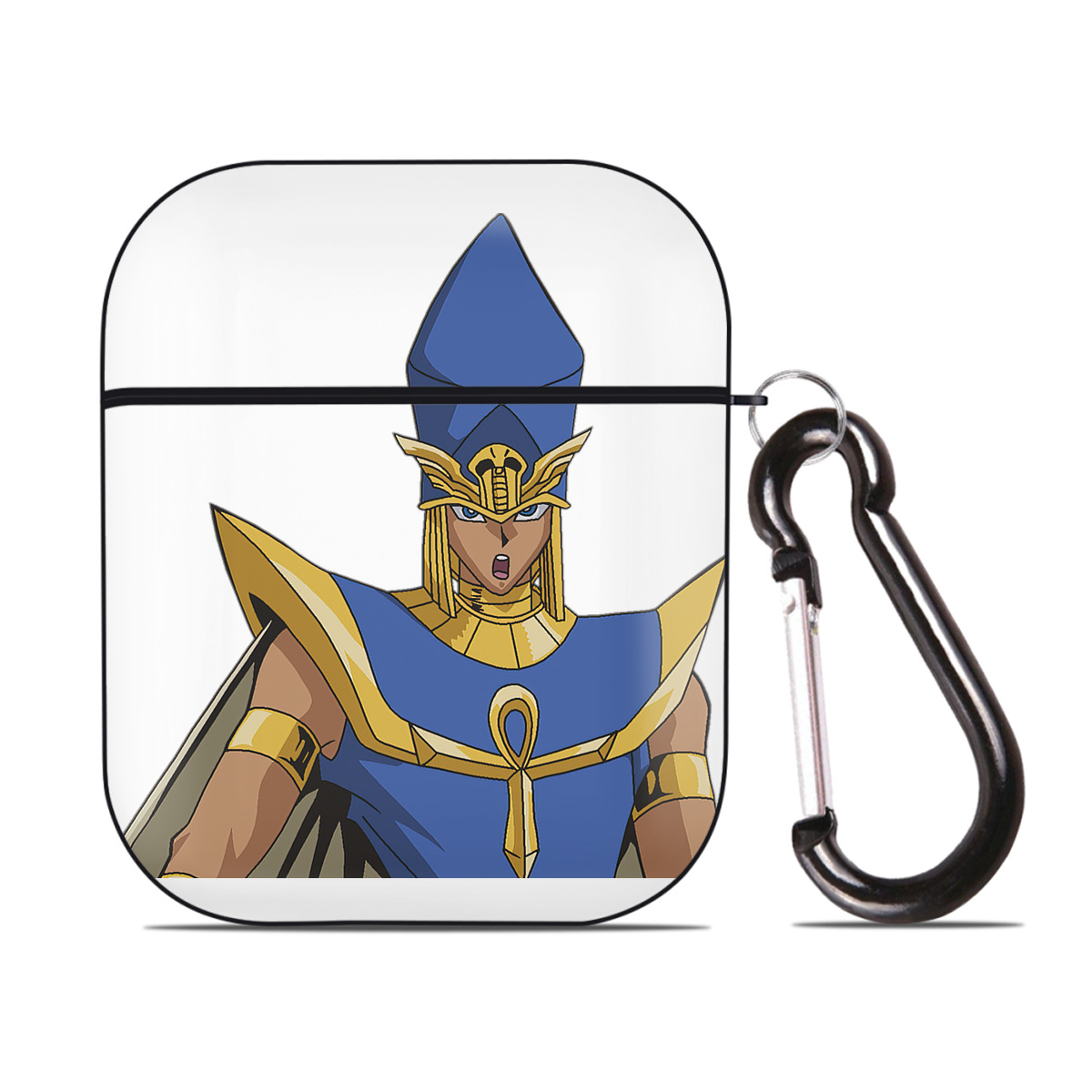 （画像用） 遊☆戯☆王 Yu-Gi-Oh! AirPods 第2世代保護ケース ハードシェル ブラック 耐衝撃・防指紋・カラビナ付き