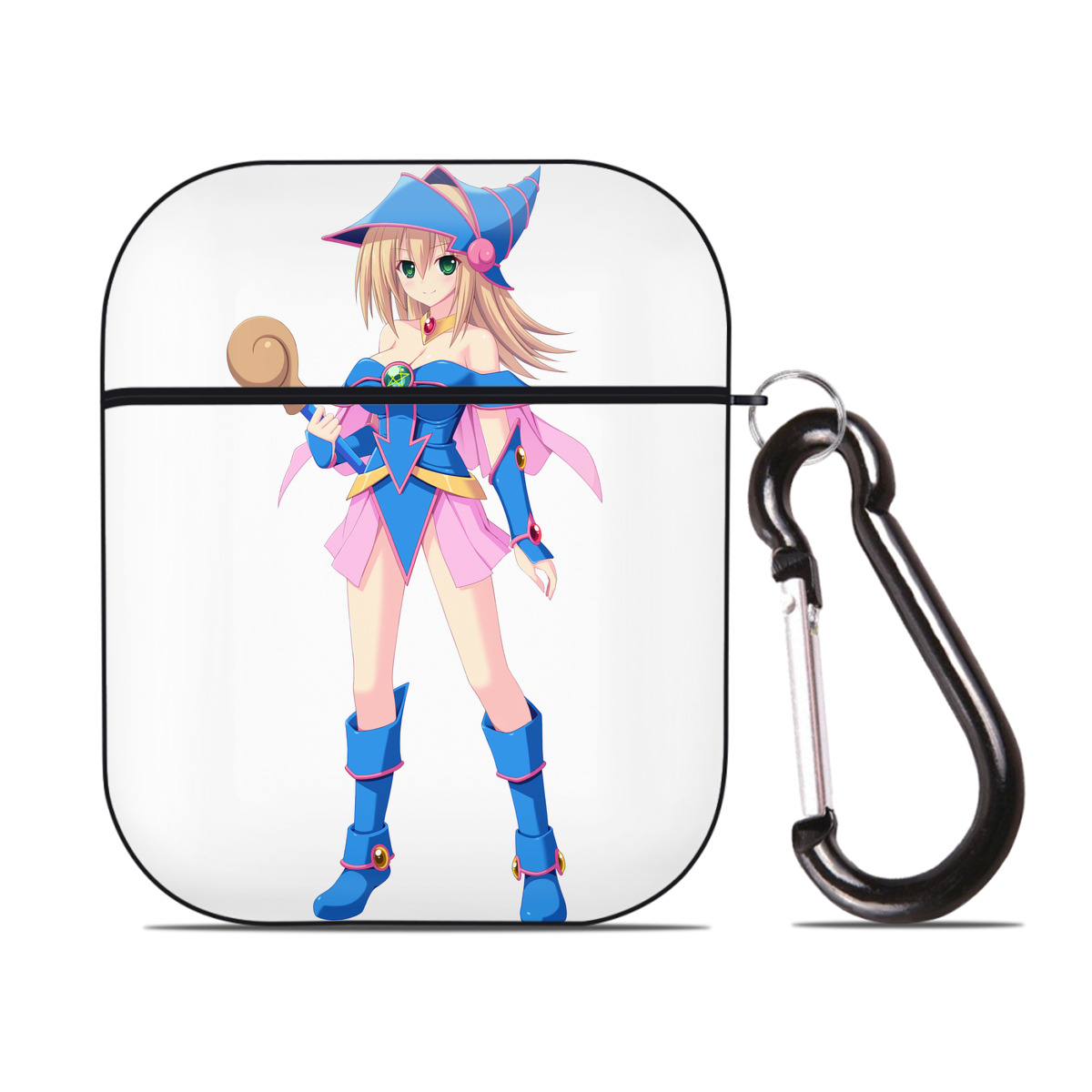 （画像用） 遊☆戯☆王 Yu-Gi-Oh! AirPods 第2世代保護ケース ハードシェル ブラック 耐衝撃・防指紋・カラビナ付き