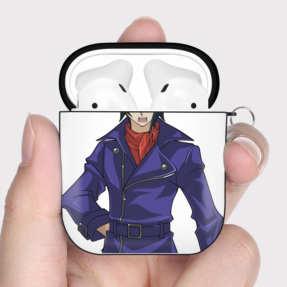 （画像用） 遊☆戯☆王 Yu-Gi-Oh! AirPods 第2世代保護ケース ハードシェル ブラック 耐衝撃・防指紋・カラビナ付き