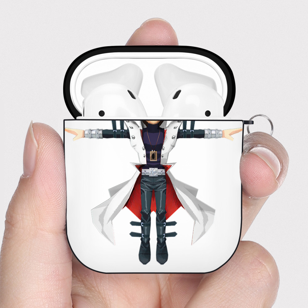 （画像用） 遊☆戯☆王 Yu-Gi-Oh! AirPods 第2世代保護ケース ハードシェル ブラック 耐衝撃・防指紋・カラビナ付き