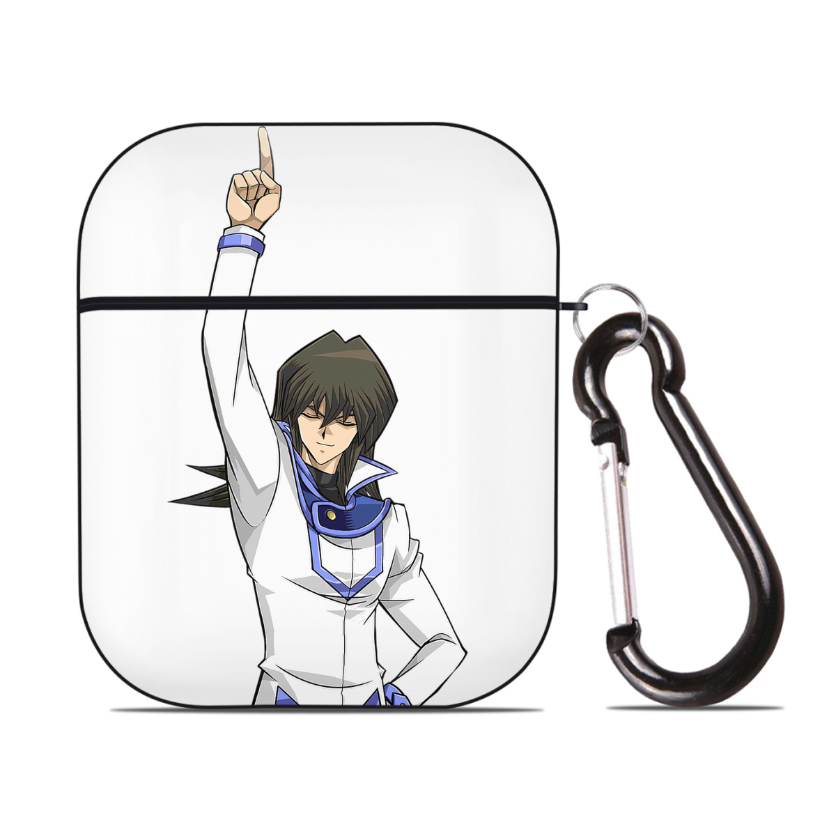 （画像用） 遊☆戯☆王 Yu-Gi-Oh! AirPods 第2世代保護ケース ハードシェル ブラック 耐衝撃・防指紋・カラビナ付き