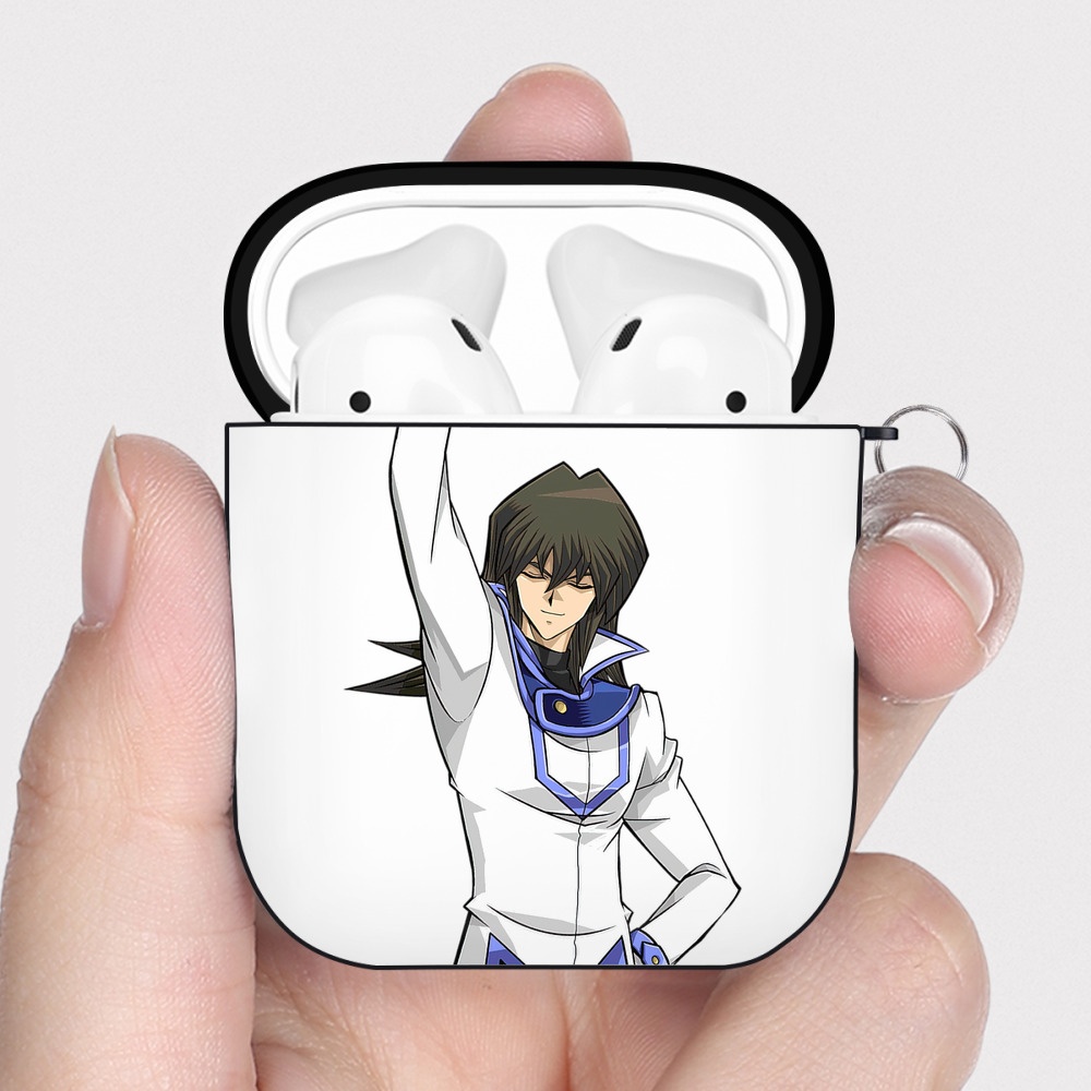 （画像用） 遊☆戯☆王 Yu-Gi-Oh! AirPods 第2世代保護ケース ハードシェル ブラック 耐衝撃・防指紋・カラビナ付き