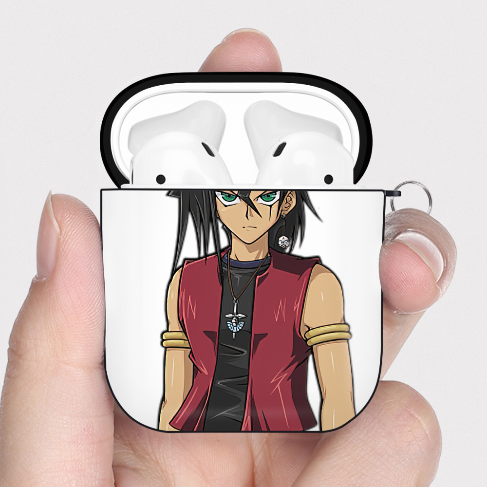 （画像用） 遊☆戯☆王 Yu-Gi-Oh! AirPods 第2世代保護ケース ハードシェル ブラック 耐衝撃・防指紋・カラビナ付き
