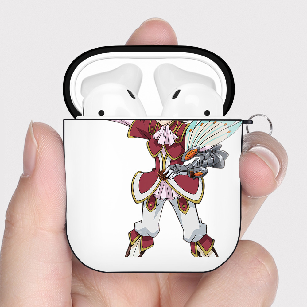 （画像用） 遊☆戯☆王 Yu-Gi-Oh! AirPods 第2世代保護ケース ハードシェル ブラック 耐衝撃・防指紋・カラビナ付き
