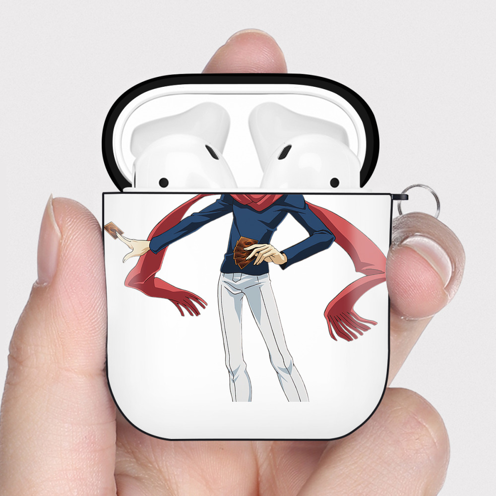 （画像用） 遊☆戯☆王 Yu-Gi-Oh! AirPods 第2世代保護ケース ハードシェル ブラック 耐衝撃・防指紋・カラビナ付き