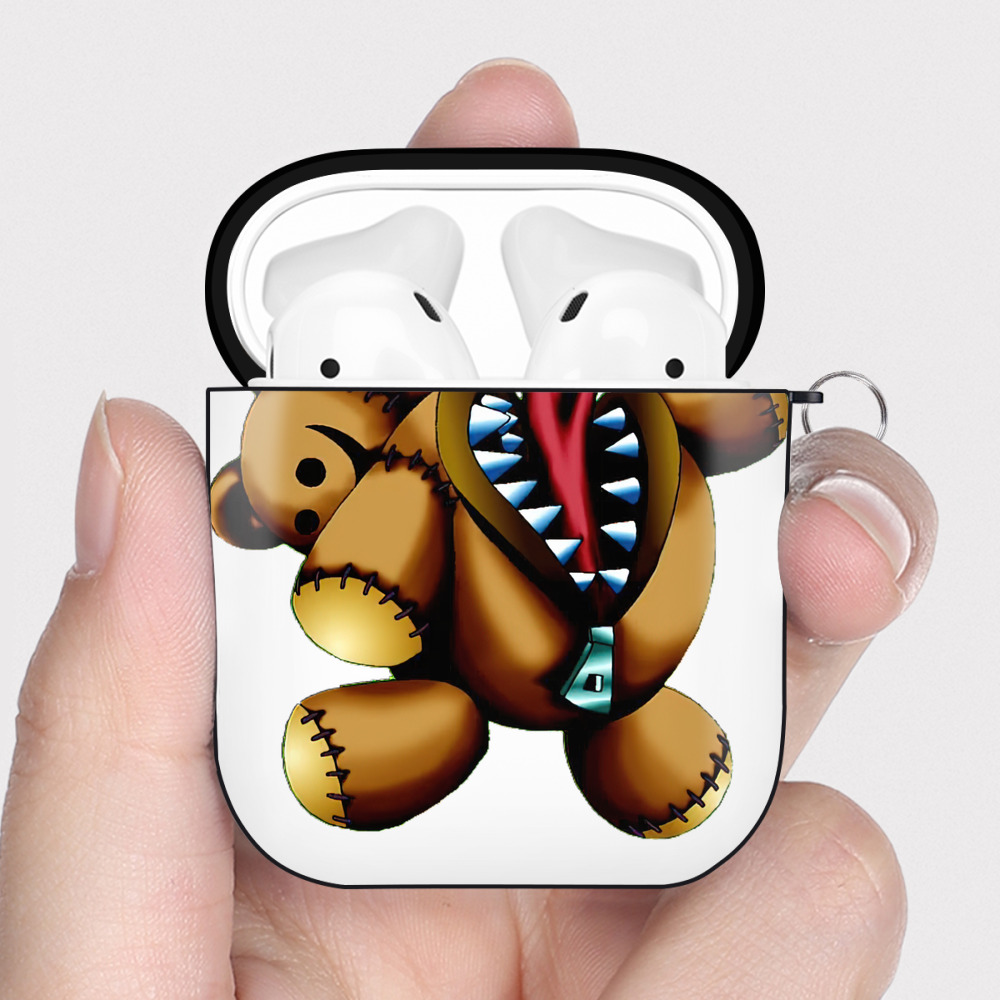 （画像用） 遊☆戯☆王 Yu-Gi-Oh! AirPods 第2世代保護ケース ハードシェル ブラック 耐衝撃・防指紋・カラビナ付き