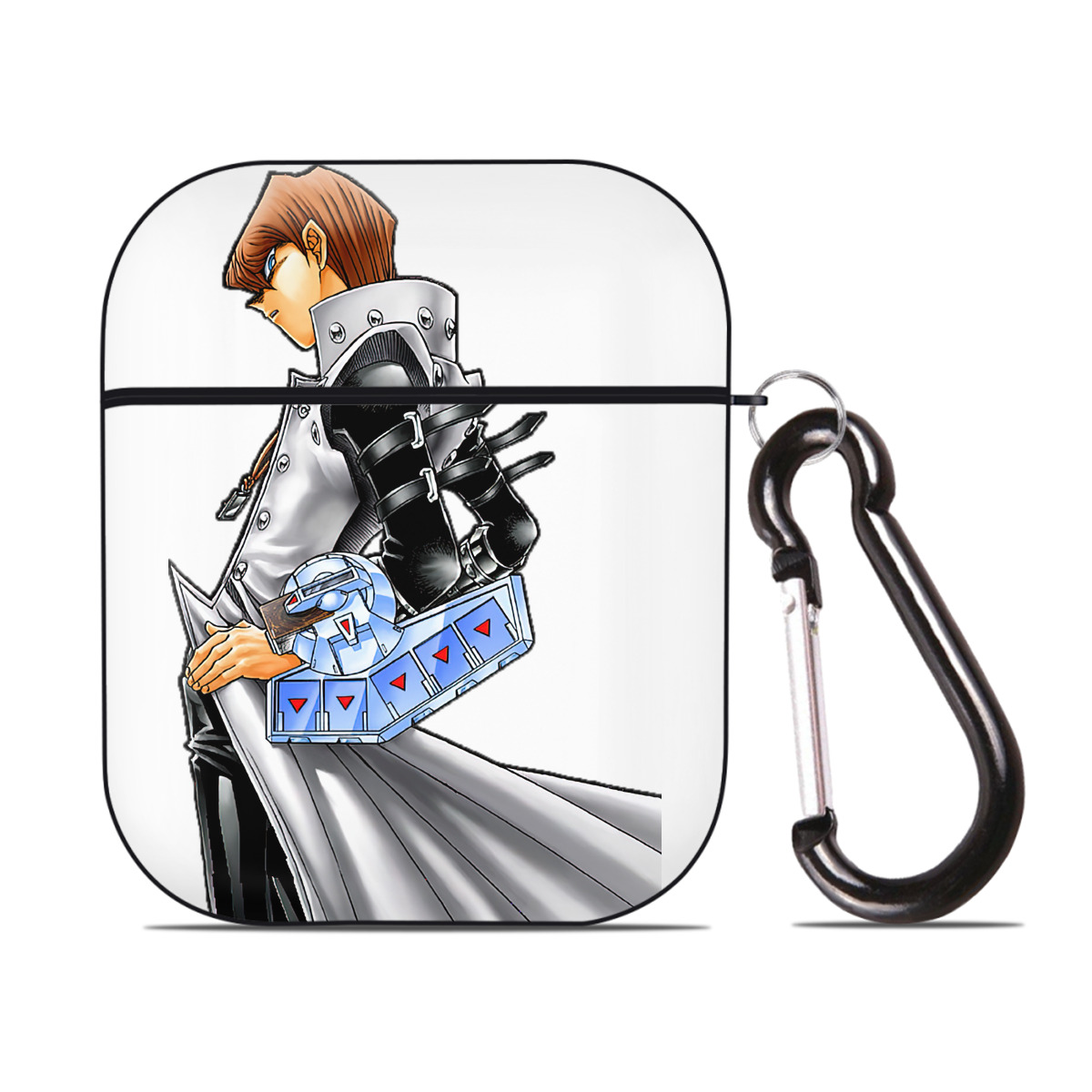 （画像用） 遊☆戯☆王 Yu-Gi-Oh! AirPods 第2世代保護ケース ハードシェル ブラック 耐衝撃・防指紋・カラビナ付き