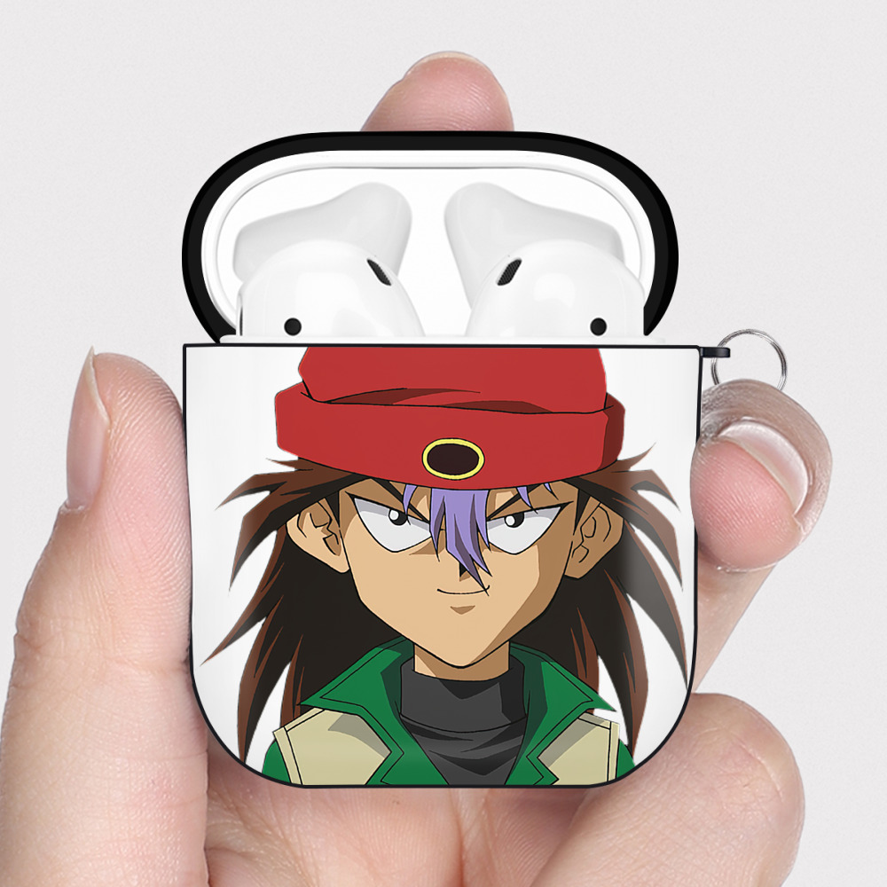 （画像用） 遊☆戯☆王 Yu-Gi-Oh! AirPods 第2世代保護ケース ハードシェル ブラック 耐衝撃・防指紋・カラビナ付き